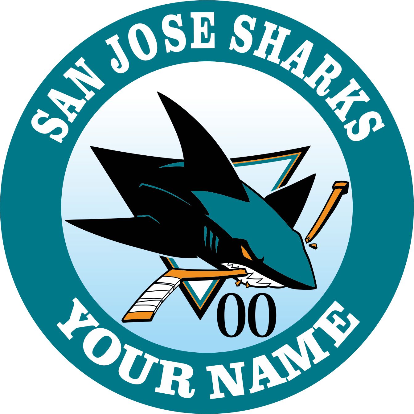 San Jose Sharks Customized Logo iron on paper